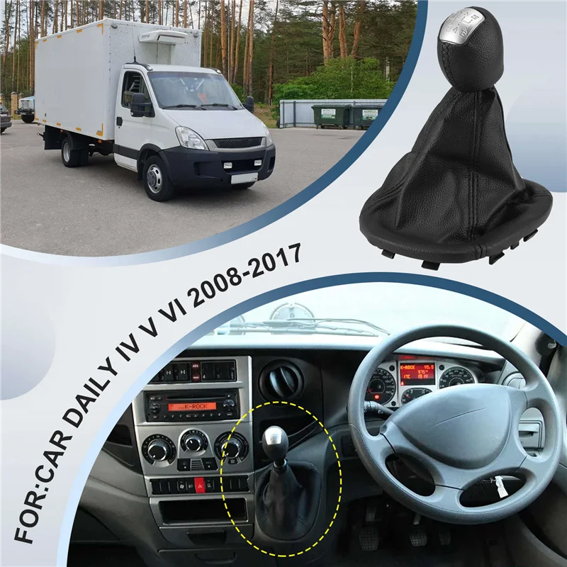 

Car 6 Speed Manual Shift Knob Gear Lever Dustproof Boot For Iveco Daily IV V VI 2008-2017