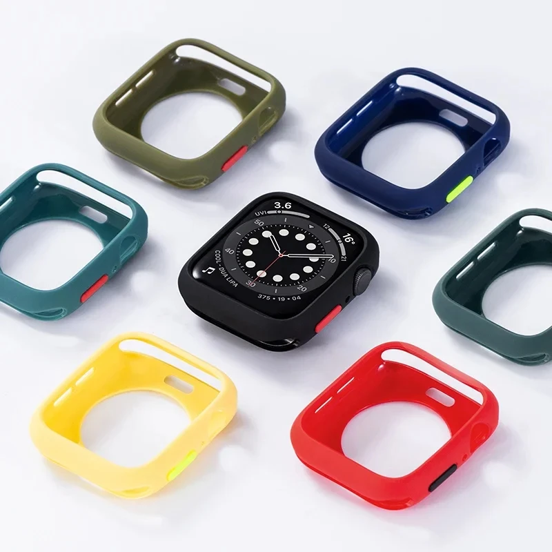 Cover For Apple Watch Case 49mm 44mm 40mm 42mm 38mm 45mm 41mm Accessories Soft Silicone Bumper iWatch Series Ultra 9 8 7 se 6 5