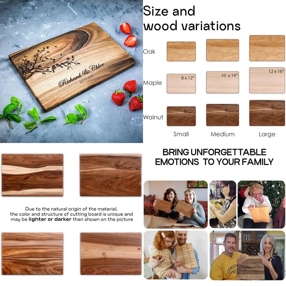 

custom engraved lovebirds walnut cutting board - 10x14" for wedding or anniversary gifts
