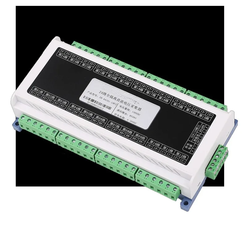 24-Channel high-precision fully isolated DC current and voltage collector positive and negative polarity measurement RS485