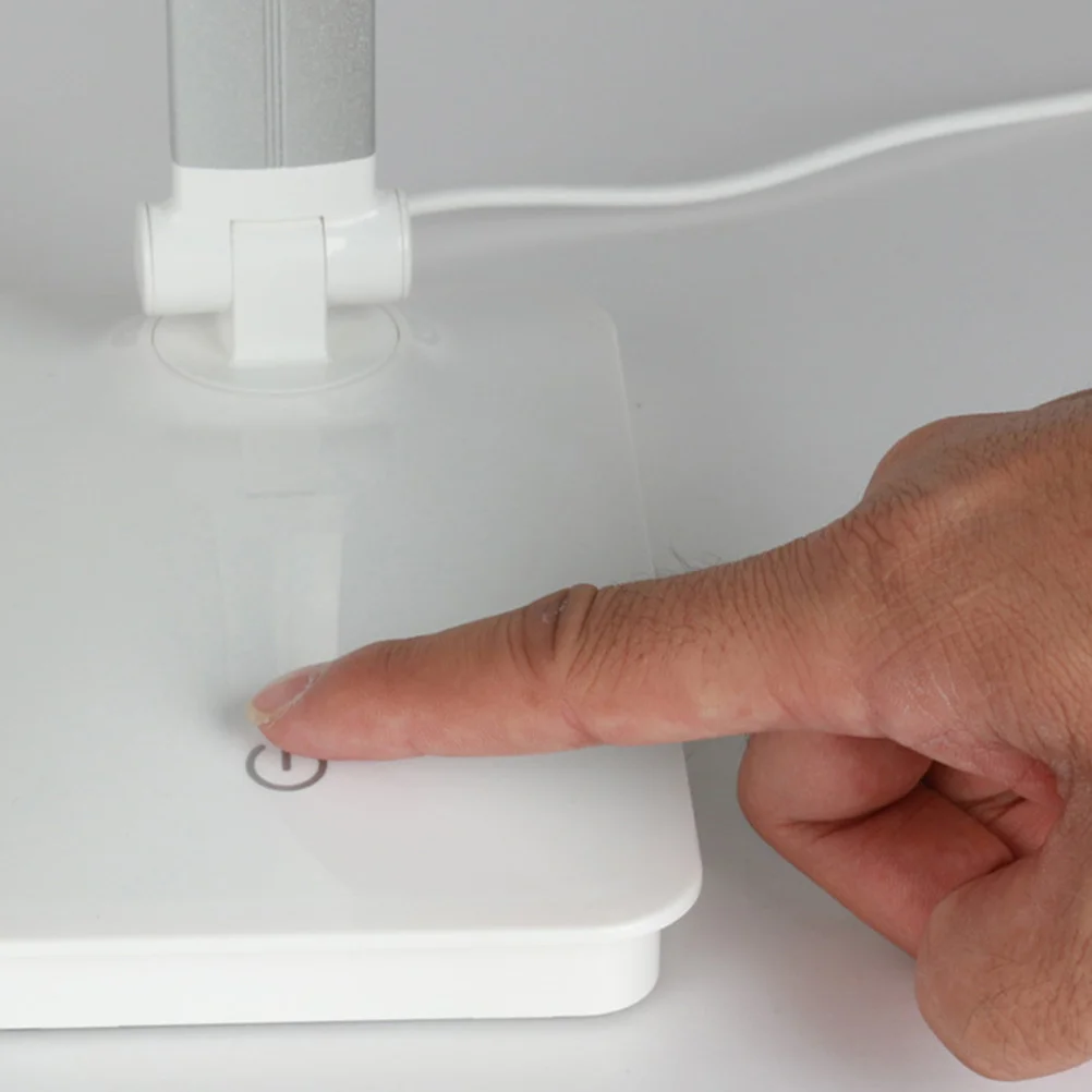 

LED Desk Lamp with Touch Control Dimming Eye-Protection Lighting 3 Brightness Levels Foldable USB Table Lamp for Reading Silver