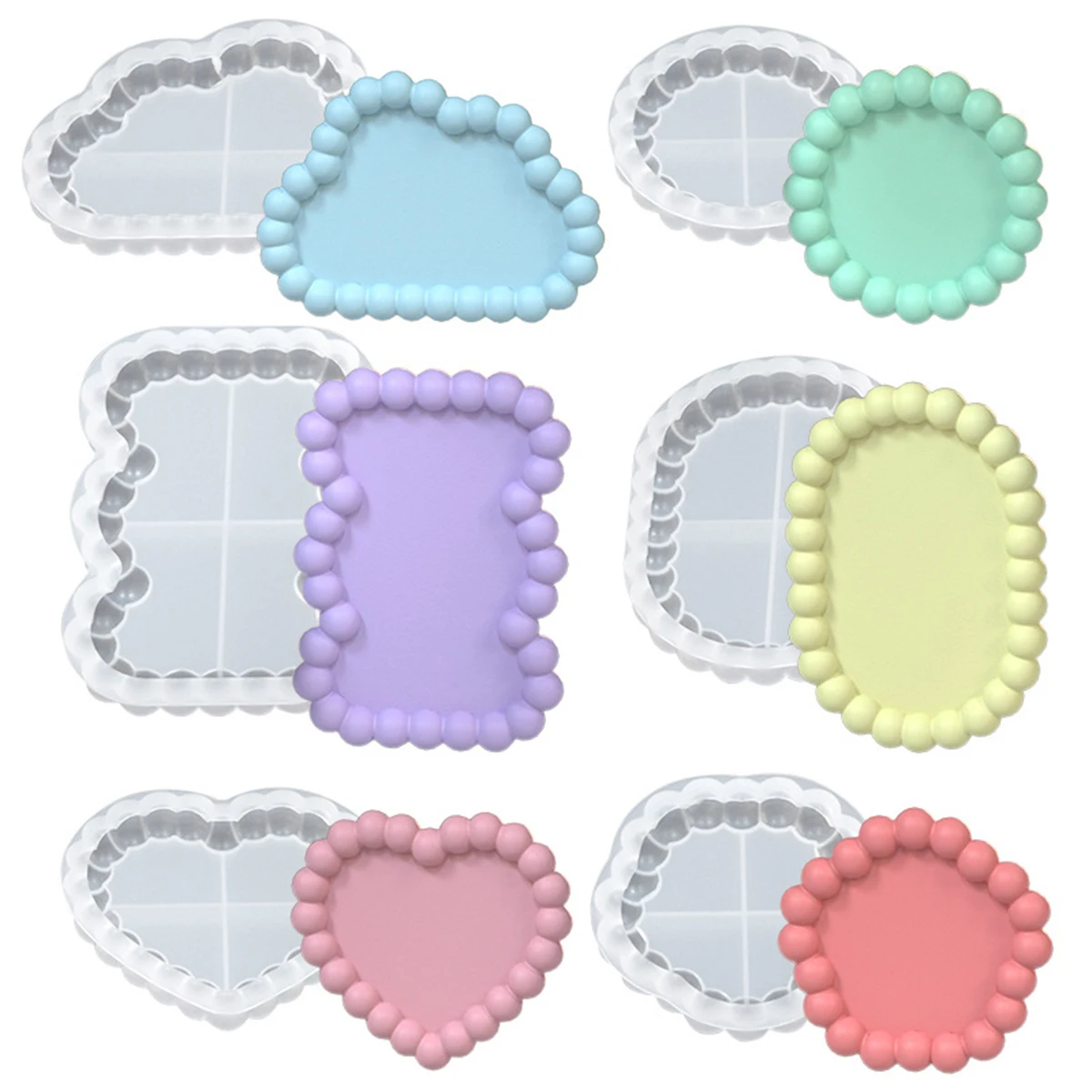 فقاعة صينية قالب من السيليكون لتقوم بها بنفسك اليدوية كوستر مجوهرات تخزين لوحة صينية للفاكهة صب الجص راتنجات الايبوكسي قالب الحرفية المنزل ديكو #4