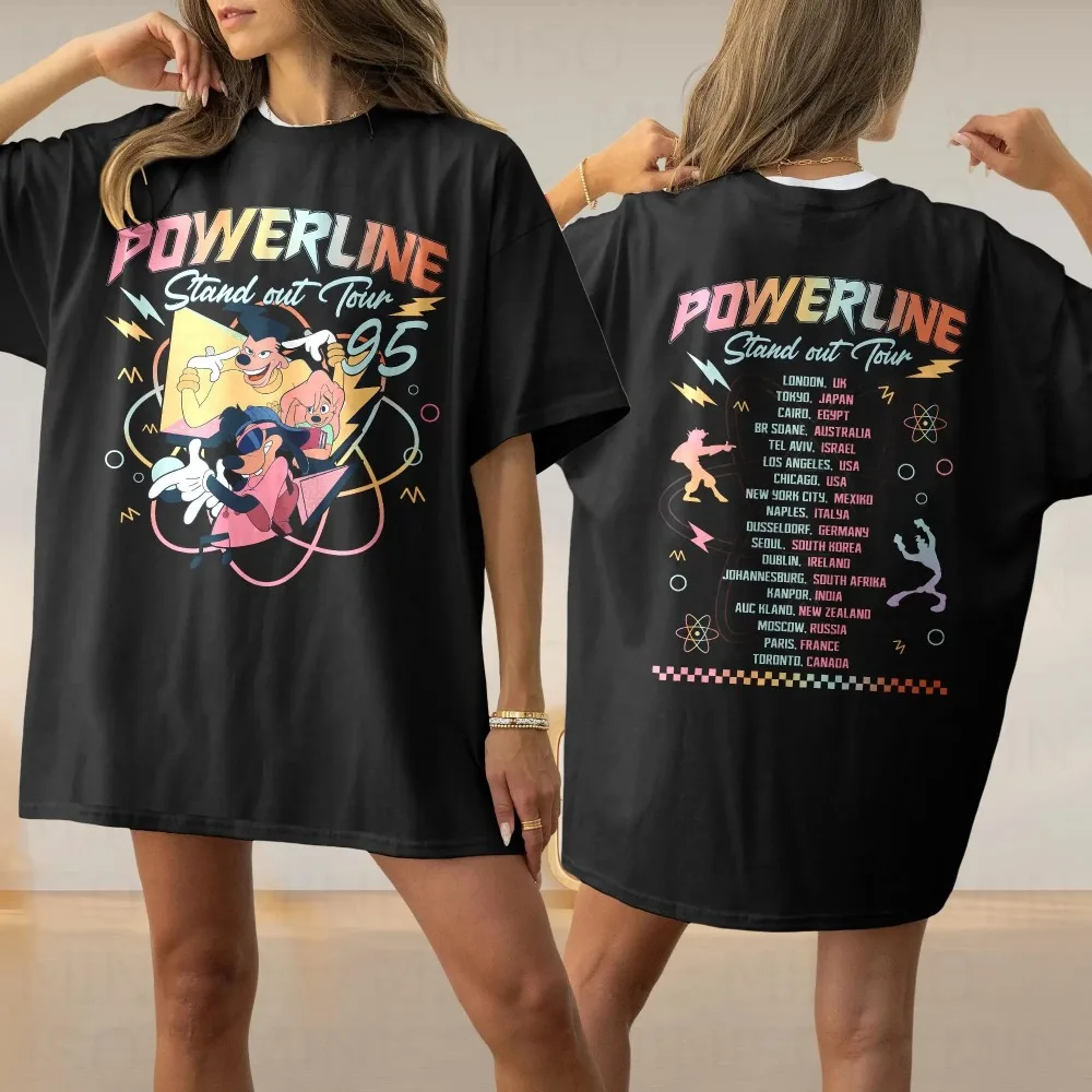 قميص فيلم ديزني جوفي ماكس جوفي روكسان باورلاين قميص ديزني الوقوف خارج جولة حول العالم قميص فيلم جوفي تي شيرت رحلة عائلية #2