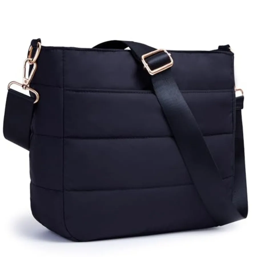 

Cross Body Purses for Women Lightweight Quilted Puffer Tote Bag Casual Hobo Nylon Shoulder Handbag Travel