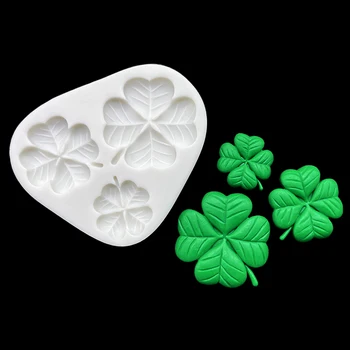 Shamrock Four Leaf Clover St. Patrick's Day แม่พิมพ์ซิลิโคน Fondant ช็อกโกแลต Sugarcraft แม่พิมพ์เค้กตกแต่งเครื่องมือ