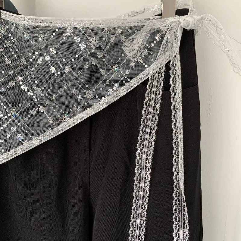 Heavy Lace Triangle Scarf Multifunctional Headwrap Tie Scarf Shawl Korean Layering Versatile Premium Designer Soft Breathable
