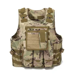Chaleco táctico MOLLE camuflaje airsoft asalto caza combate seguridad
