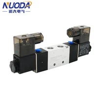 Válvula Solenoide de alta calidad 220V neumática 4V220-08 aire 5 vías 2 posiciones 1/4quot bobina aleación interna DC 12V DC 24V AC110V