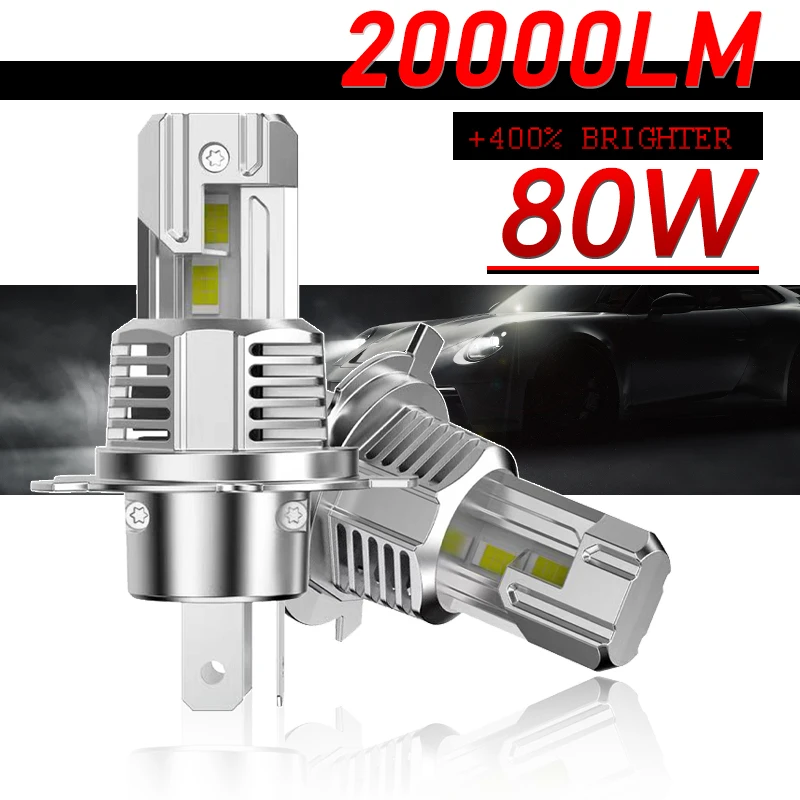 

2PCS H4 LED Headlight 6000K Super Bright Bulbs High & Low Beam 80W 20000LM Plug&Play 12V Fit Instantly Ship Free