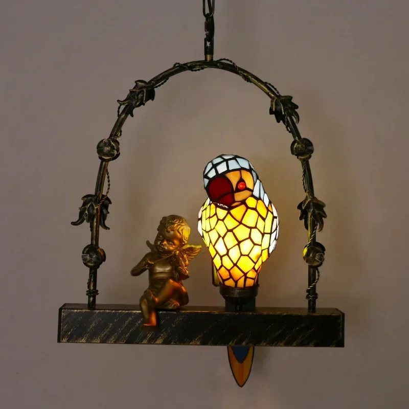 Tiff Parrot Chandelier Creative Luxury Personality Artistic Hotel Villa Restaurant Corridor Decorative Lighting Fixture Art