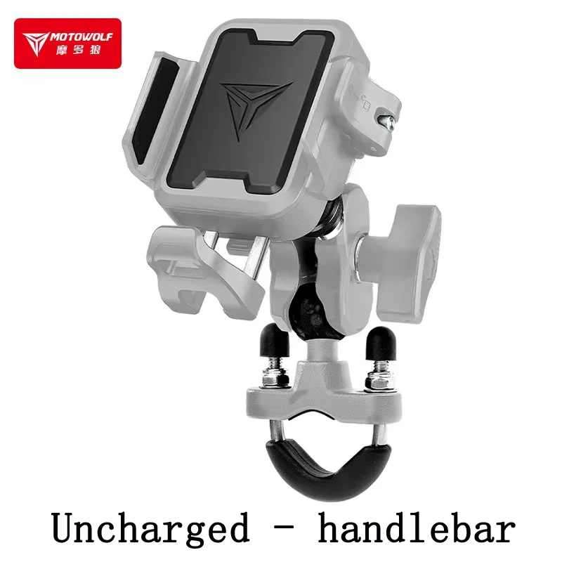 MOTOWOLF Motorrijden Schokabsorberende telefoonhouder Type-c Oplader Verstelbare anti-diefstal Quick Release Navigatiebeugel