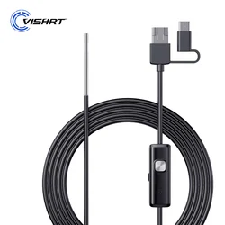 VISHRT Industrial Endoscope Camera for Android 720P 3.9mm 8mm IP67 Waterproof Lens Pipe Inspection Borescope Camera for Mobile