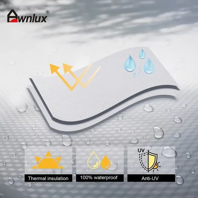 Awnlux Retractable 2.5X2.5M 4X4 Accessories Outdoor Travel Aluminum SUV Car Side Awning for Camper view 5