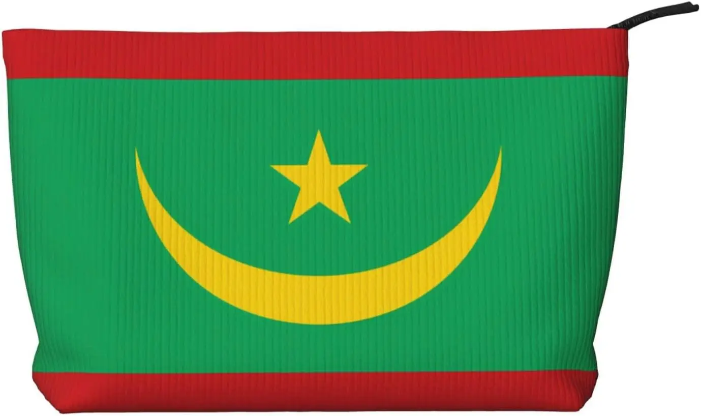 

Flag of Mauritania Corduroy cosmetic bag, suitable for travel and daily use, Sturdy Lining, Ensures Longevity