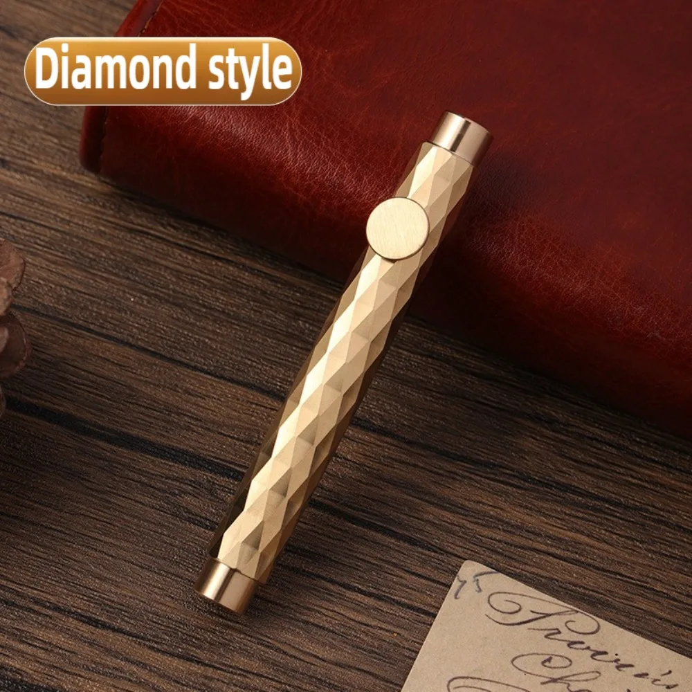 Student Scalable Metal Fountain Pen Handwriting Retro Vintage Brass Pens Short Artist Writing Mini Pocket Pen Stationery