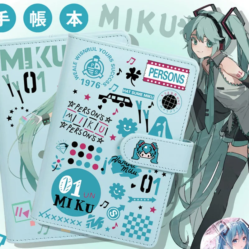 

Фигурки Хацунэ Мику, аниме, периферийные устройства, мультяшный виртуальный певец, блокнот, книга для учета, дневник, студенческий подарок для девочек и мальчиков