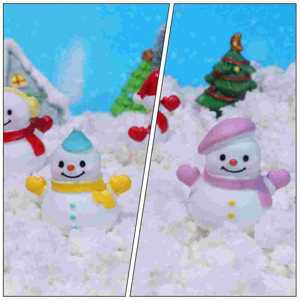 6 Pcs Christmas Miniature Figurine Resin Snowman Party Favors Landscape Decor Snowman Miniatures for Tabletop Mantel