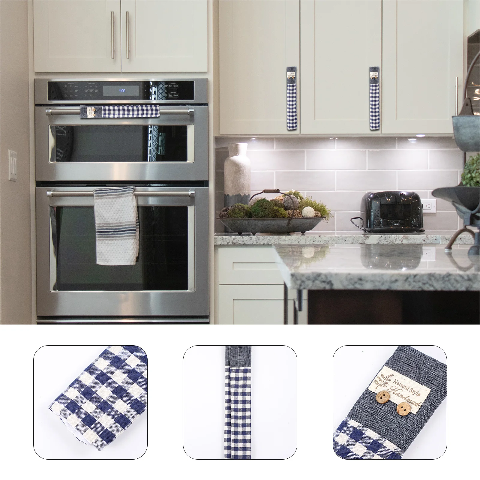 

2Pcs Refrigerator Handle Cover Comfortable Cotton Handle Protector for Fridge Microwave Dishwasher Protect Hands Cold Protect