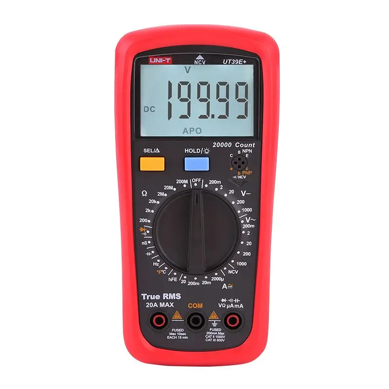 

UNI-T UT39E+ Digital Multimeter Uni t 20A 1000V AC DC Handheld Multimetro Ture Rms Tester With 2000μF Capactitance Meausement