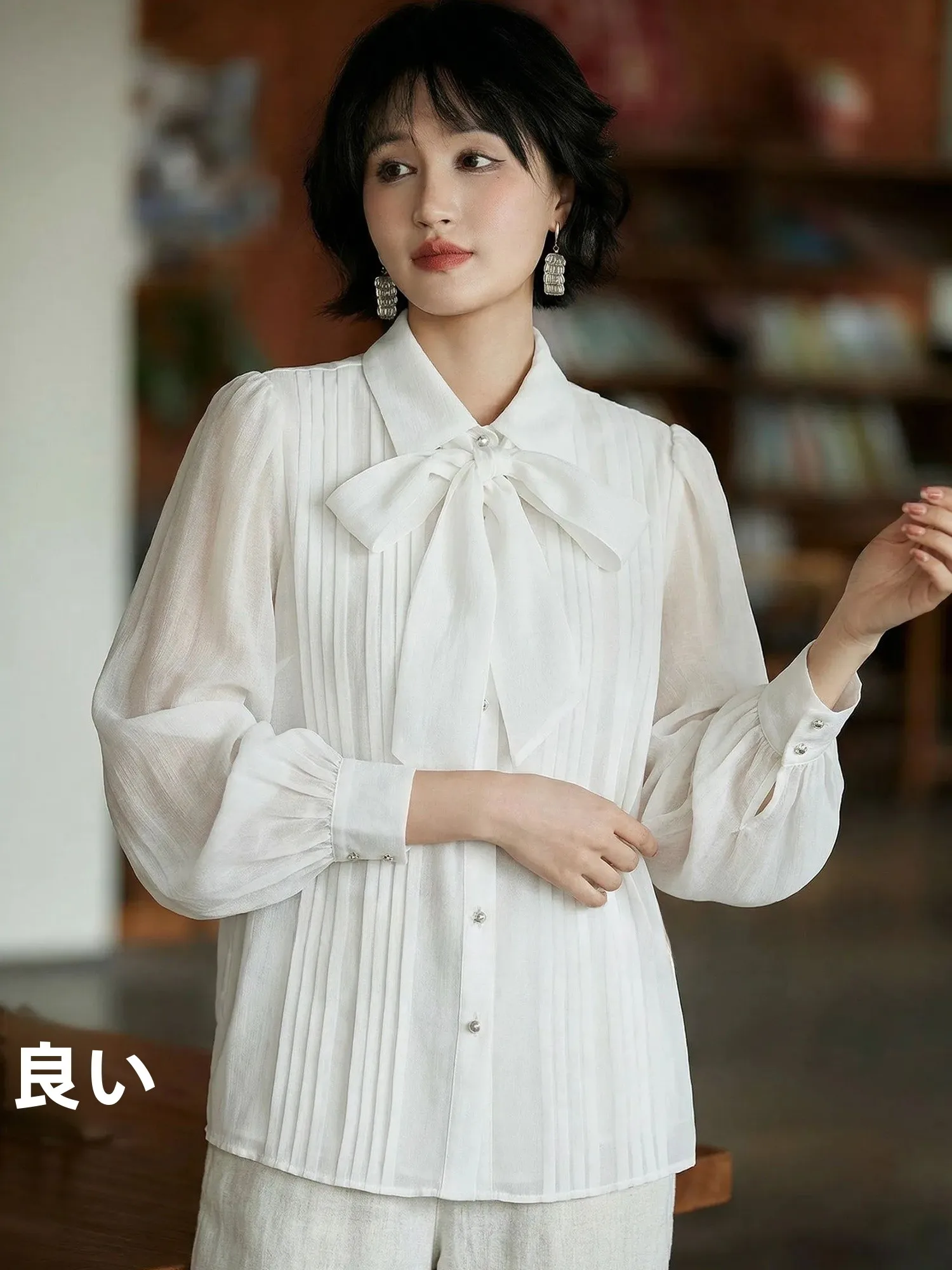 

Элегантная женская белая рубашка с длинным рукавом и утягивающим эффектом, модная летняя новинка Chivirin