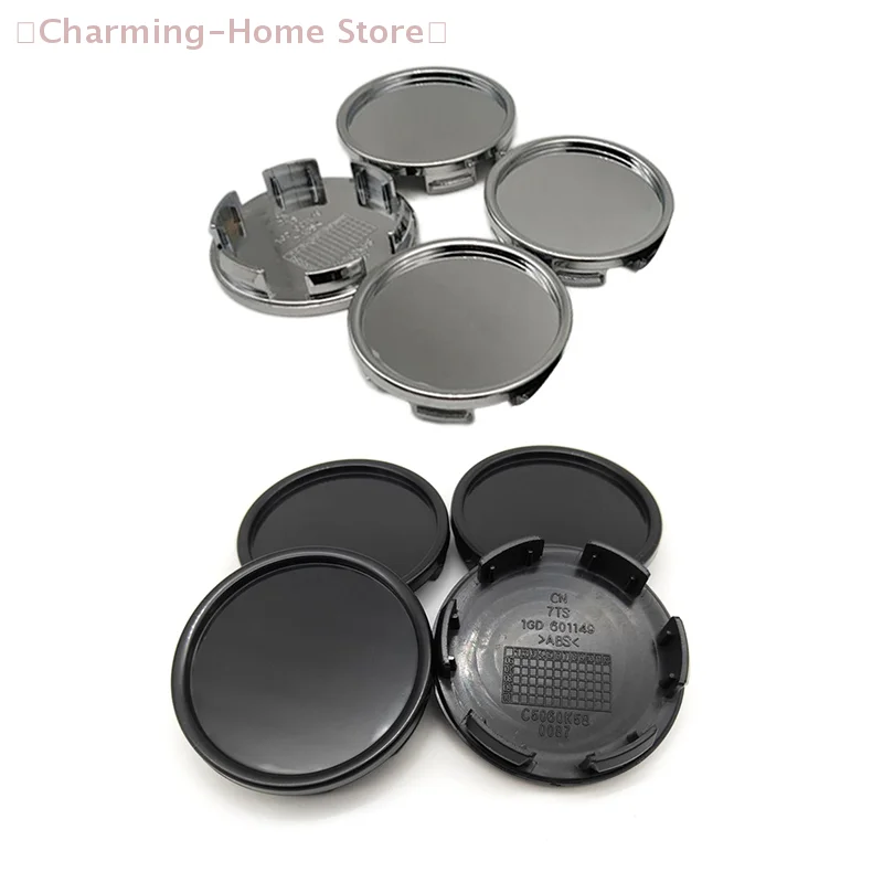 【M】4 Stück/Set 58MM ABS Blanko Radnabenkappen, Radnabenabdeckungen für Auto-Felgen, Radnabenkappen, Auto-Styling-Zubehör