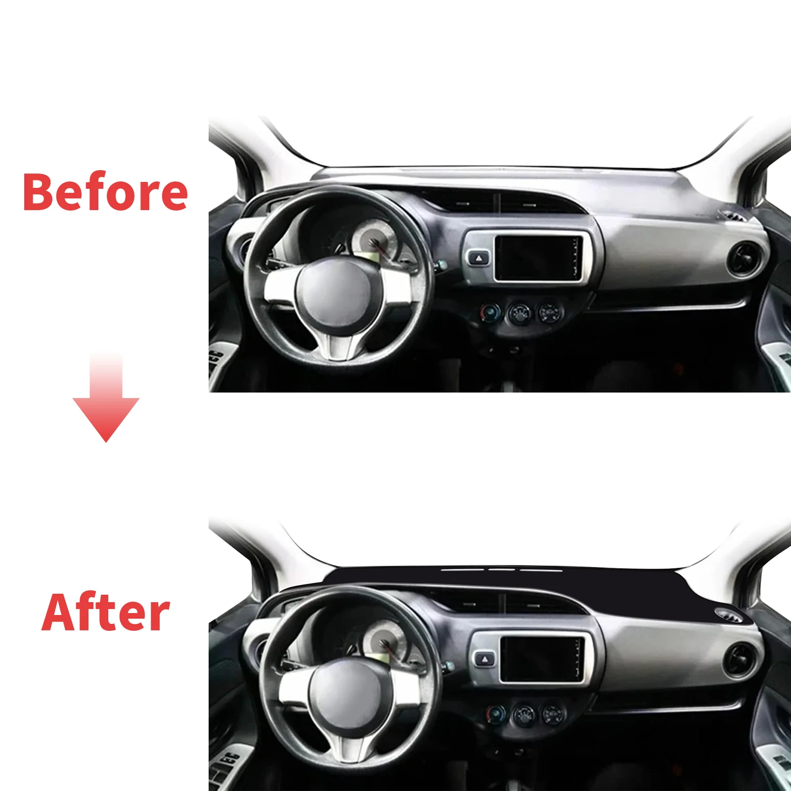 

for Toyota Vitz Yaris 2012-2020 XP130 GR Sport Hybrid High Quality Dashboard Cover Mat Sunshade Anti‑UV Protector Dash Pad