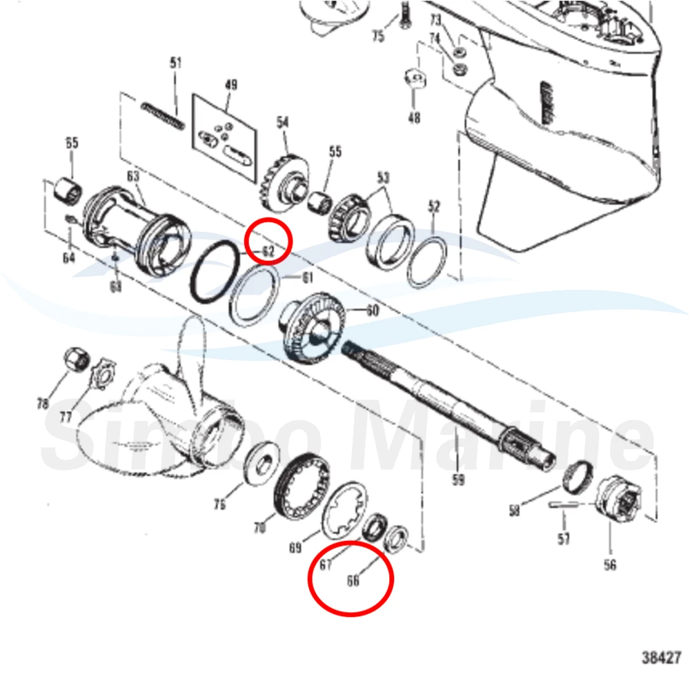 8M0204670 8M0205729 8M0214974 Lower Unit Gearcase Seal Kit for Mercury 2/4-STROKE 30-125 HP