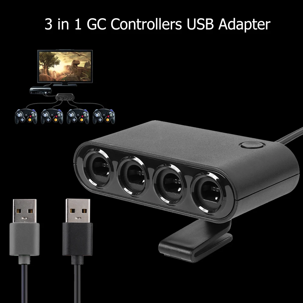 4 Ports Converter For GameCube GC Controllers USB Adapter Converterfor Nintend Switch GC/Wiiu/PC 91*48*25mm