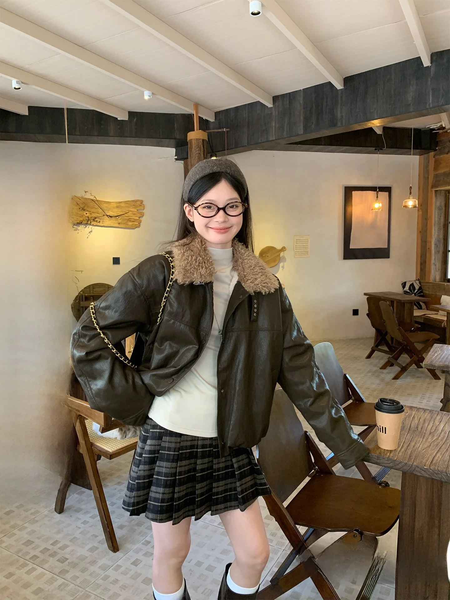 

Новая зимняя юбка Song Zhengen с высокой талией, А-силуэт, черная в клетку, в студенческом стиле, средней длины, женская, модная, для повседневной носки, корейская версия