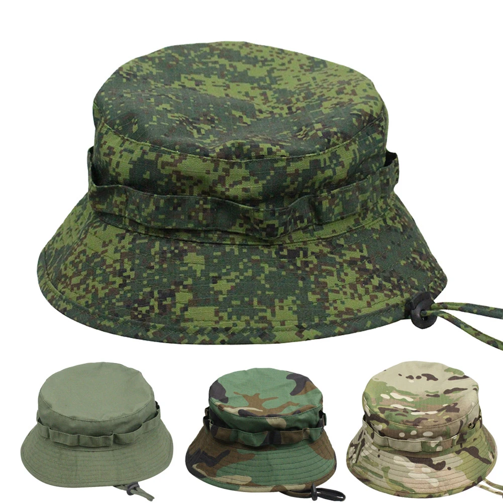 

Camouflage Boonie Hats Summer Bucket Hat Men Women Outdoor Hunting Hiking Fishing Climbing Cap Fashion Flat Hats
