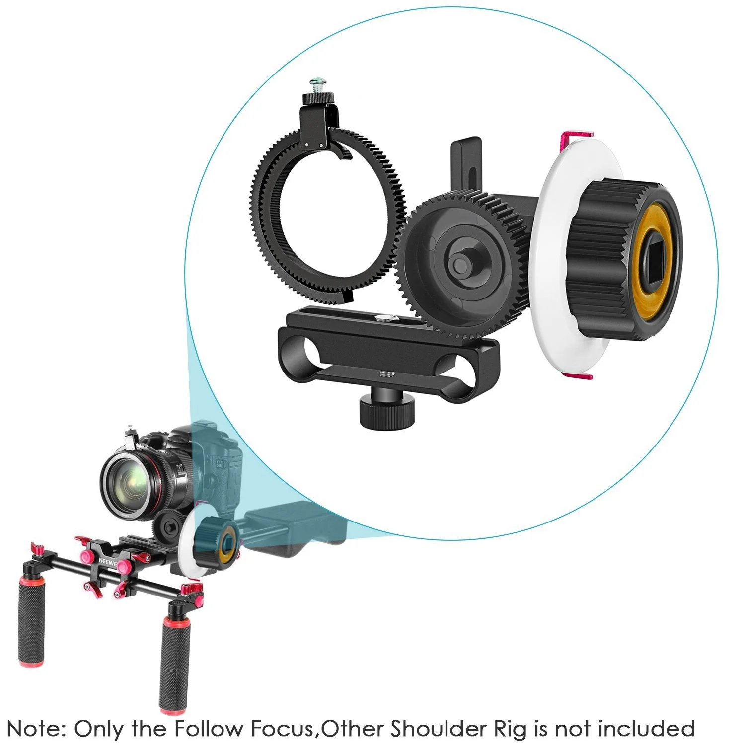 Kamera VD-F0 Follow Focus 15MM Follow Focus z paskiem pierścienia przekładni do Canon Nikon Sony i innych lustrzanek cyfrowych