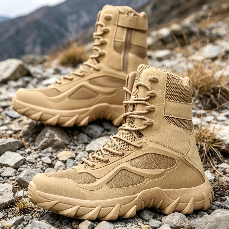 YUYIN Boots for Men Autumn High Top Desert Casual Flats Mens Boot Breathable Non Slip Work Shoes Motocross Ankle Boots for Men view 5