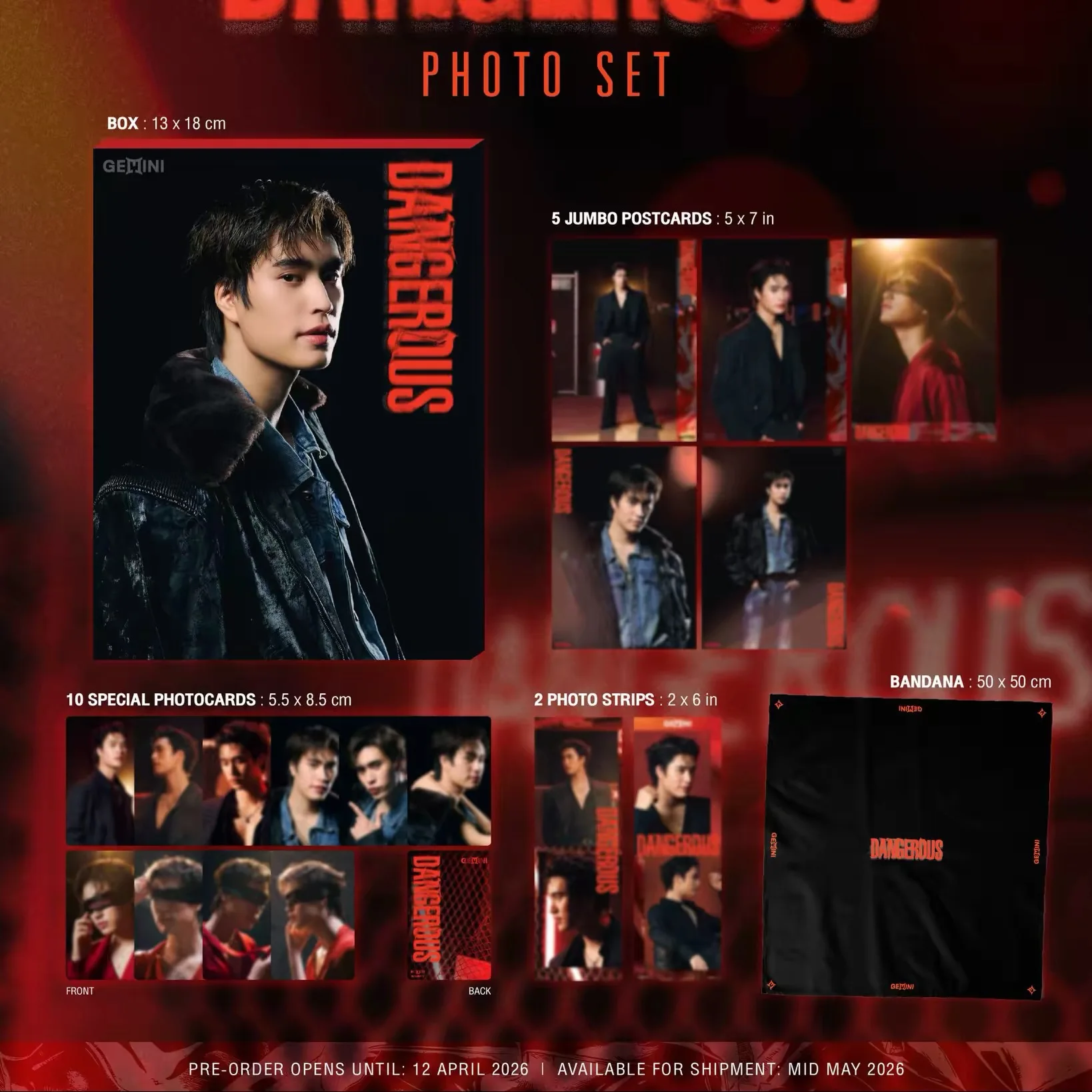 Pre-sale Official Gmmtv Thai TV My School President Thai Star Geminifourth Gemini Photo Set Dangerous