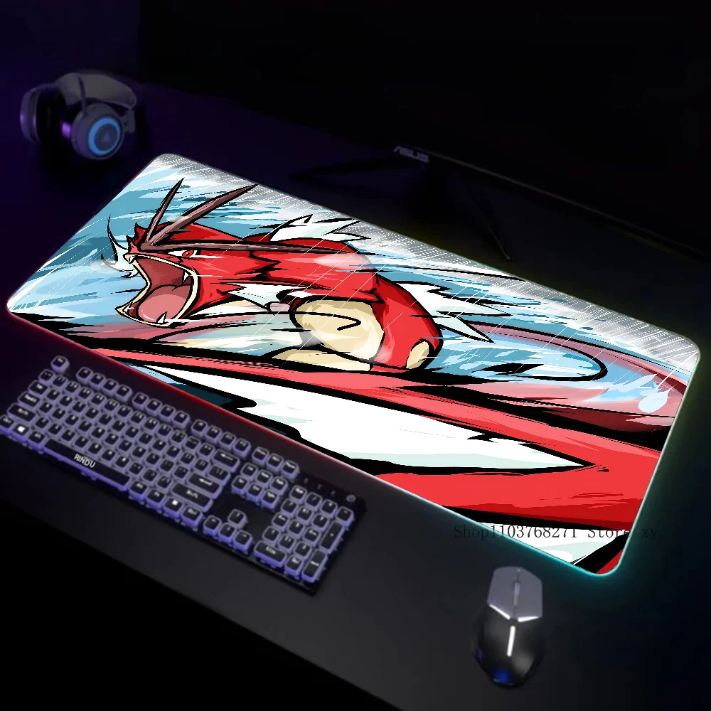 P-Pokemon Mousepad XXL RGB Gaming Mouse Pads HD Black Gamer Accessories Large LED