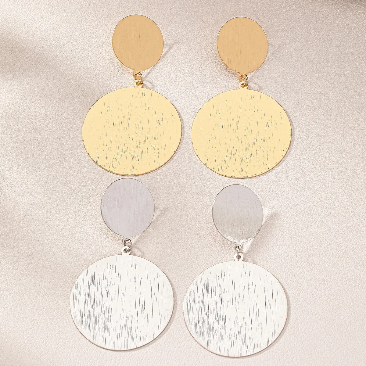 Drop Earrings For Women Geometric Circular Metal Brushed Circular Party Gift Holiday OL Fashion Jewelry Ear Accessories BE068