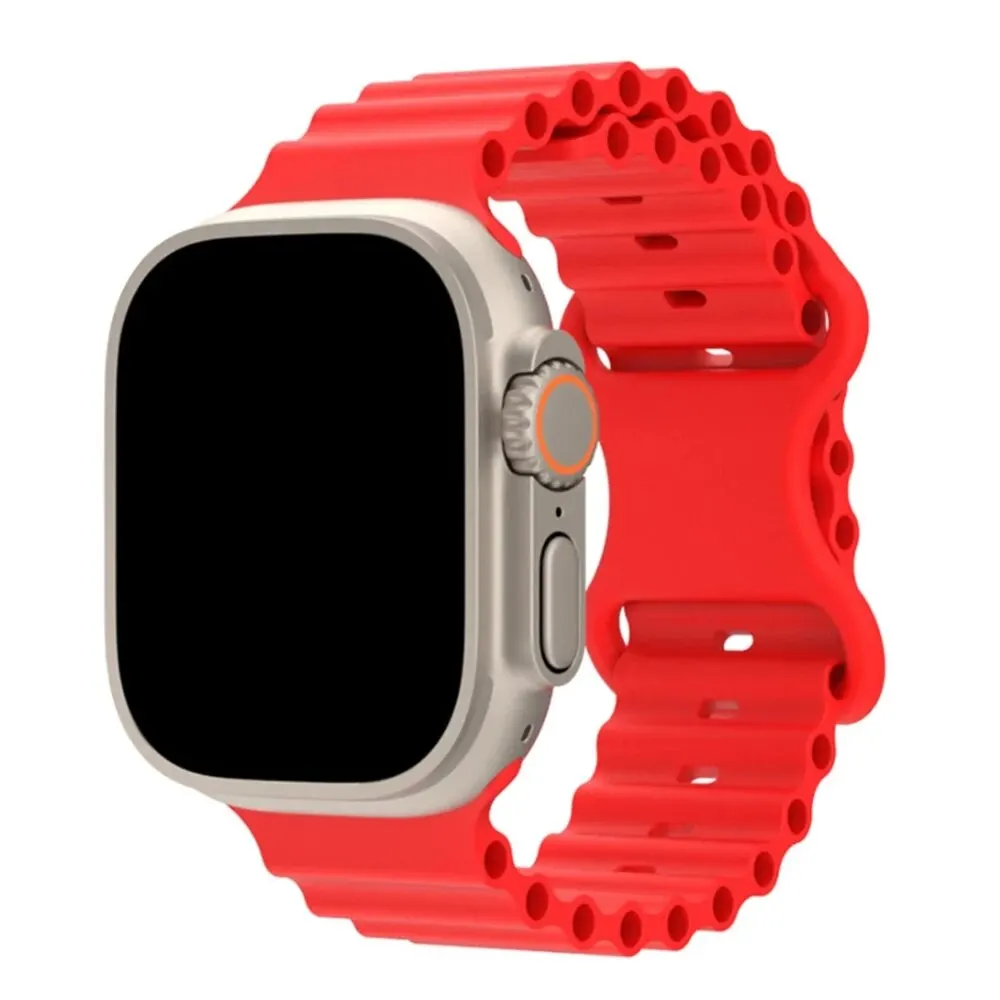 Ocean siliconen bandje voor Apple Watch Ultra 3 2 1 49mm ademende armband polsband serie 9 8 7 6 5 4 SE 45mm 44mm 42mm bandjes