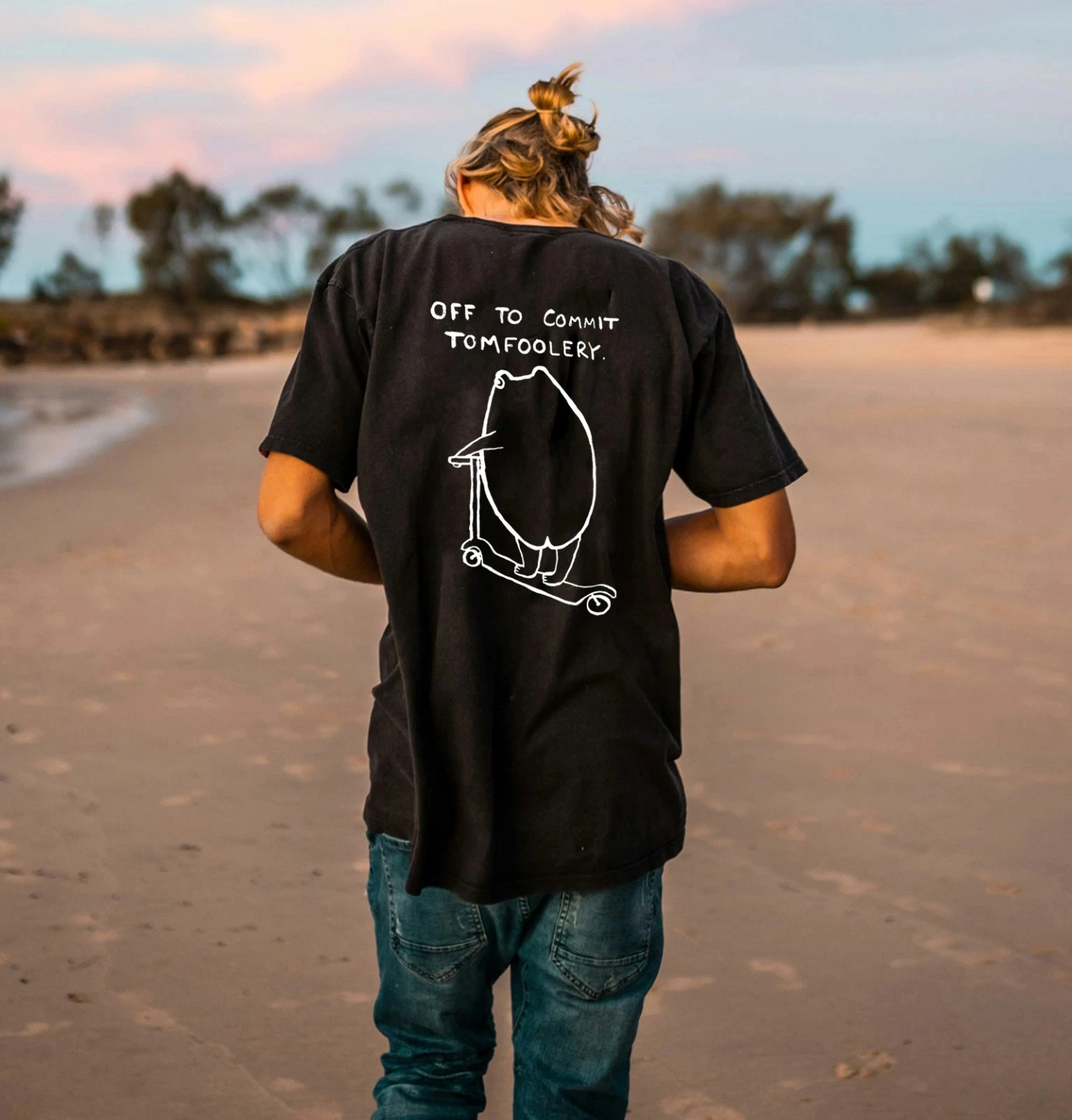 

Футболка Off To Commit Tomfoolery, летний мужской спортивный костюм, пуловеры в стиле Харадзюку, топ с круглым вырезом и короткими рукавами, хлопковая повседневная спортивная одежда