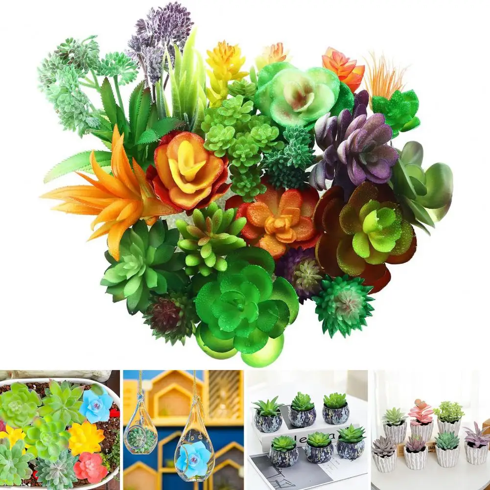 

Artificial Succulent Plants Vibrant Assorted Artificial Succulents Realistic Reusable Faux Greenery for Home Decor Table