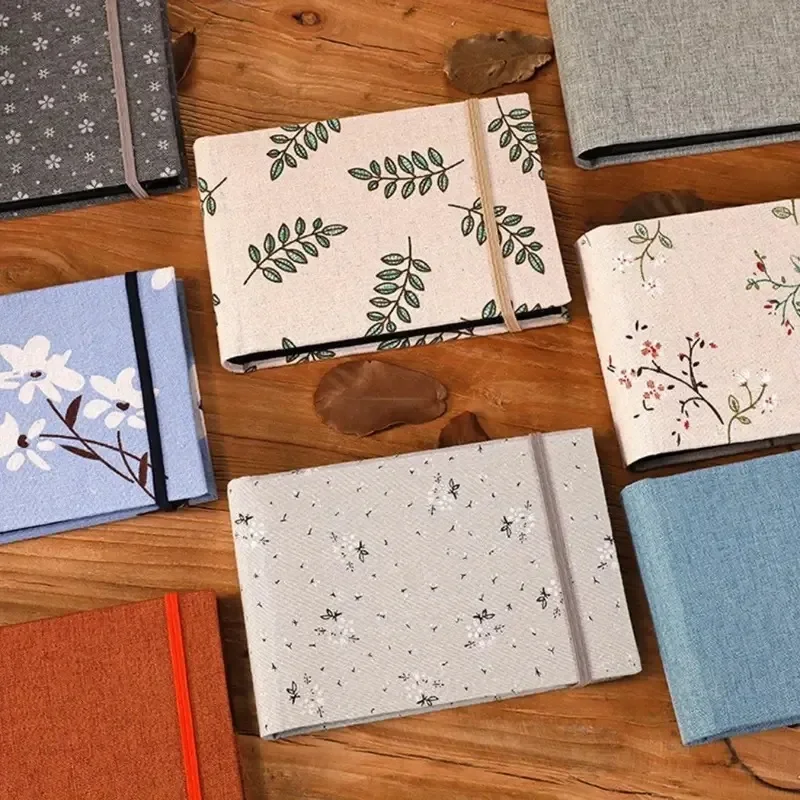 

6-дюймовый фотоальбом с тканевой обложкой и веревкой, вмещающий 100 открыток, домашний декор, подарки на День матери для семейных годовщиков