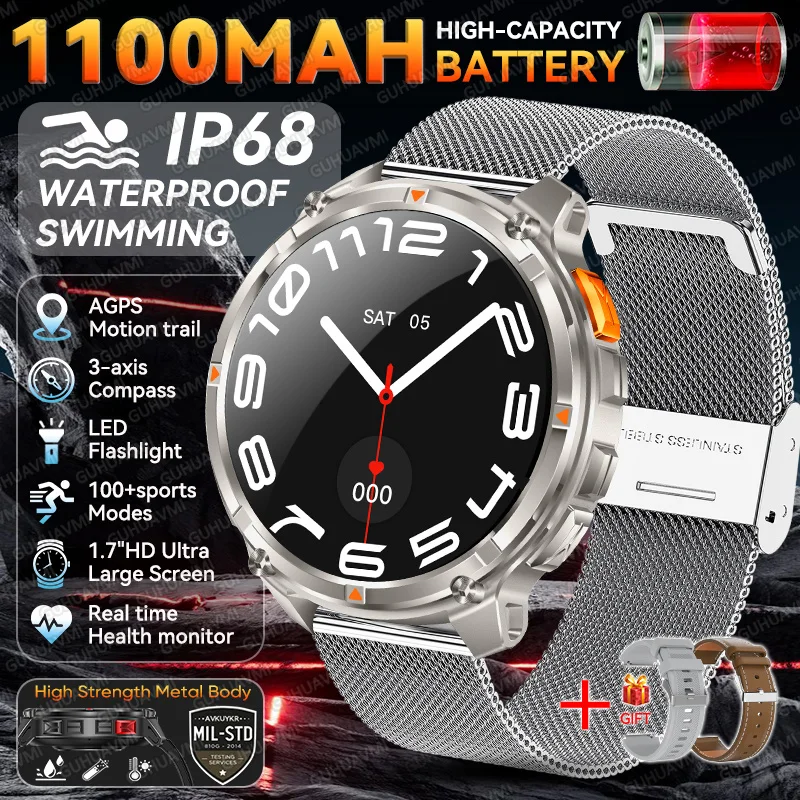 2026 Nieuwe T-Rex3 Ultra 1100mAh Batterij Smart Watch GPS-pad 5ATM Waterdicht Sport Run Wandelen Buiten Kompas Militaire Smartwatch