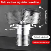 Stainless Steel Angled Curved Foot Angle Adjustment 360° Rotatable Shower Faucet Adapter Wall Mounted Connecting Accessories