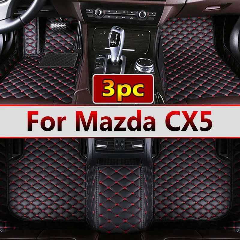 Custom Made Leather Car Floor Mats For Mazda CX5 CX-5 2015 2016 Interior Details Auto Carpets Rugs Foot Pads Accessories