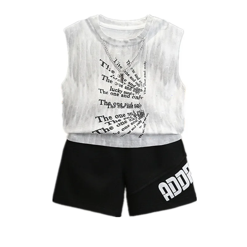 

Летний комплект одежды для мальчиков-подростков, детская футболка с прошитыми бриллиантами и шорты, костюм из 2 предметов, детский спортивный костюм, детская одежда для детей от 2 до 11 лет