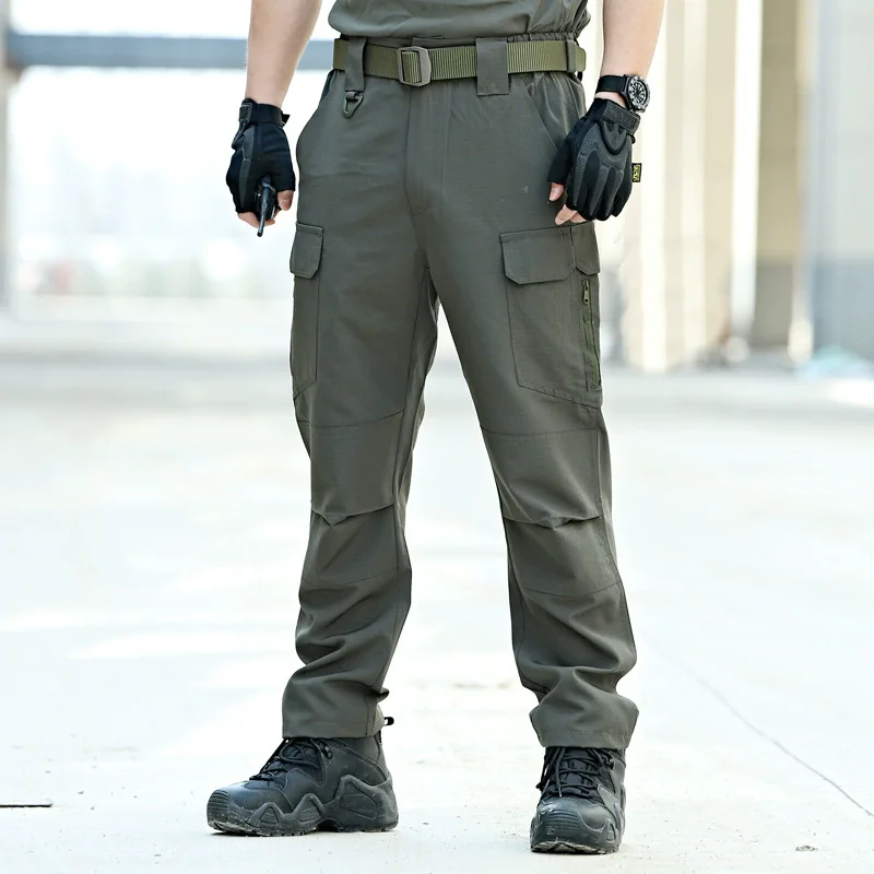 

New Tactical Pants Men Spring and Summer Work Pants Multi Pocket Wear-resistant Outdoor Military Enthusiast Training Cargo Pants