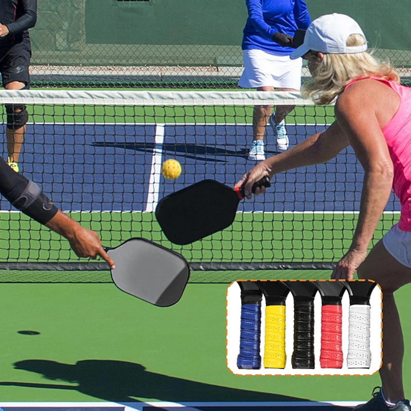 

Multi-color Pickleball Badminton Tennis Racket Overgrips Breathable Non-Slip PU Grip Tape Sweat Shock Absorption Stitching Grips