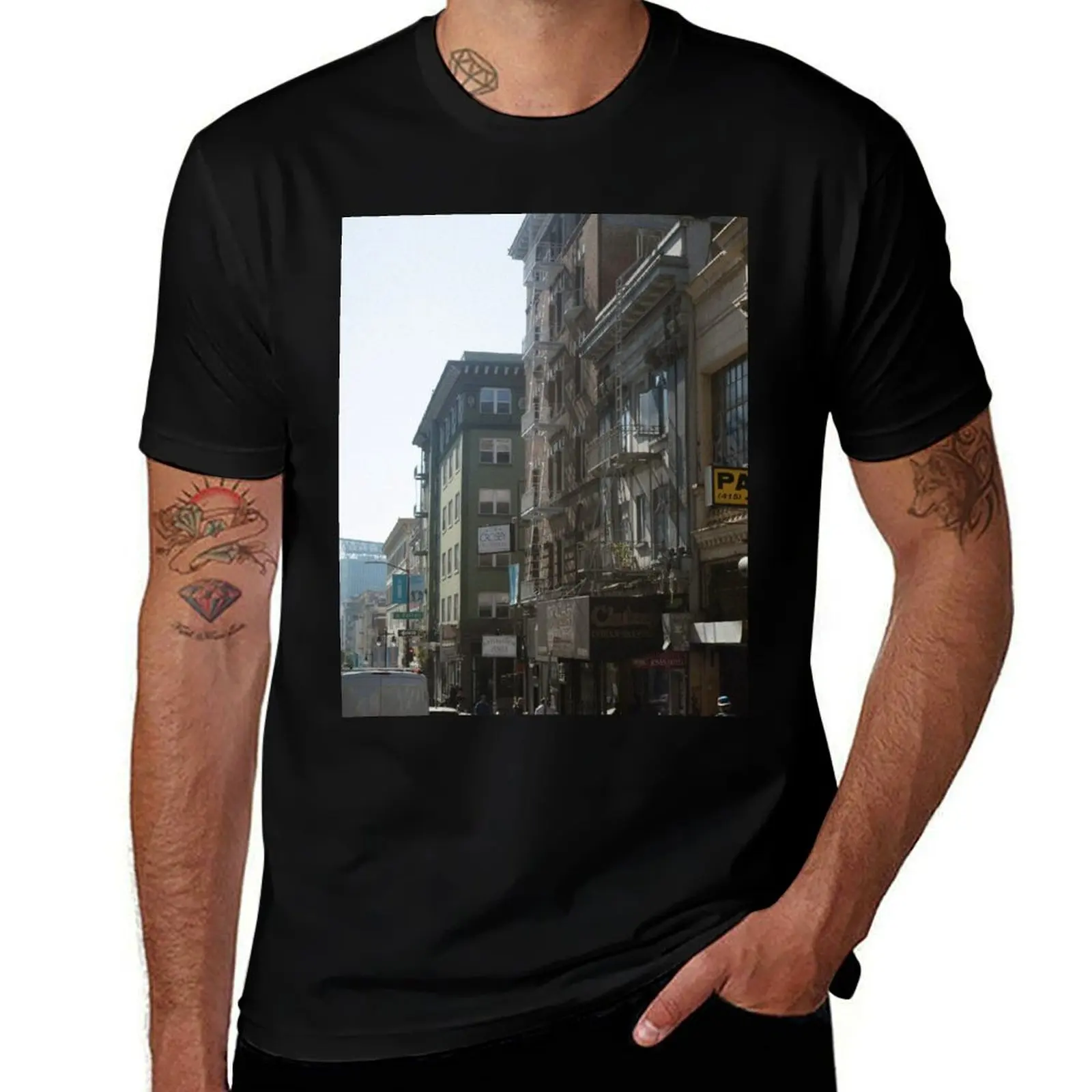 Street in San Francisco T-Shirt Street Art Print Tee Shirt T-Shirt