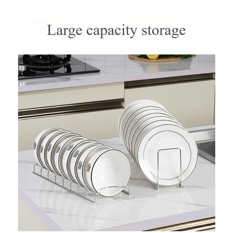Kitchen Pot Lid, Bowl and Dish Sorting Rack, Stainless Steel Utensil Drain Rack, Household Space Saving Storage Rack