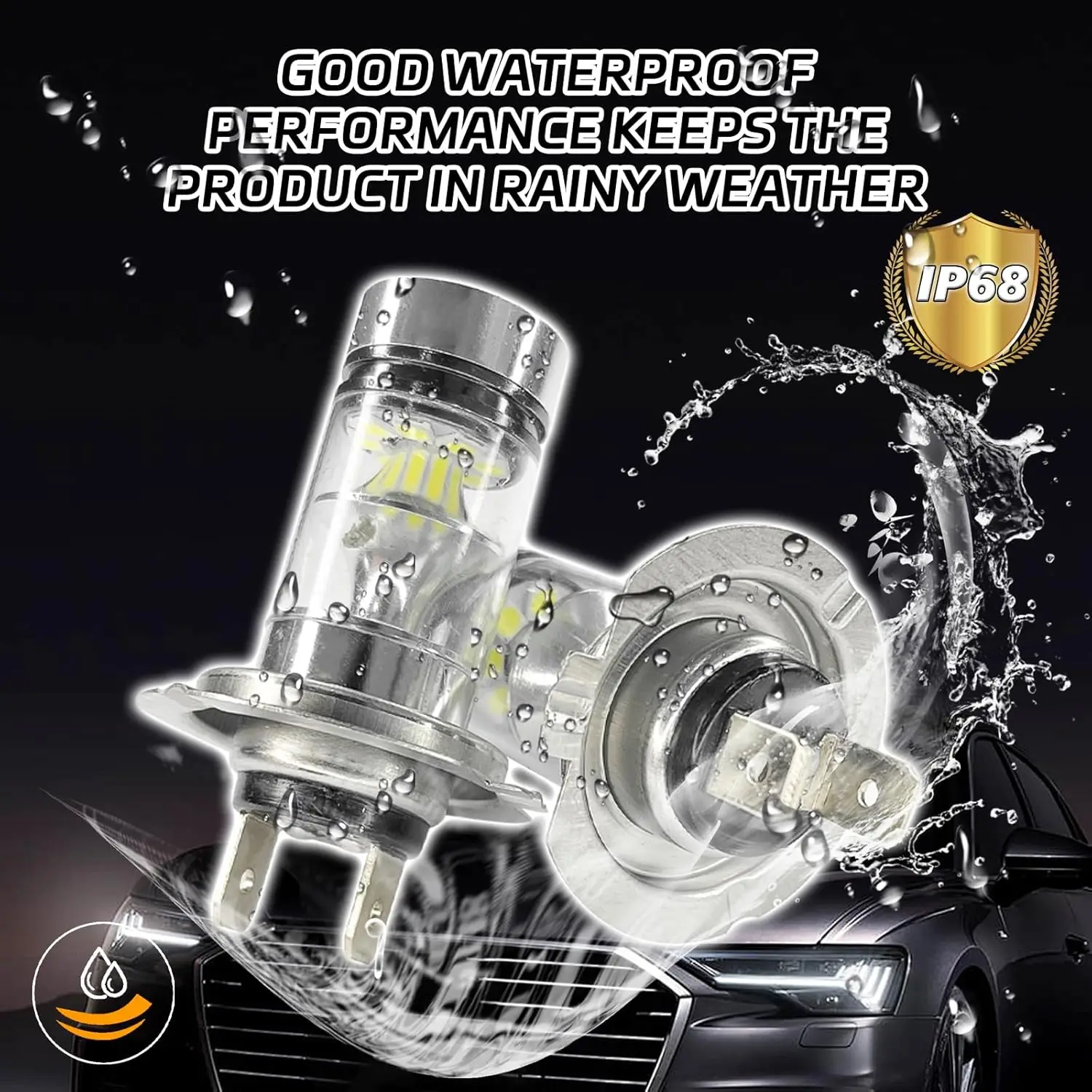 2 uds bombilla H7 bombillas de faros bombilla de luz antiniebla, bombillas de faros H7 bombilla de faro de haz bajo 12V 100W luces de circulación diurna delanteras