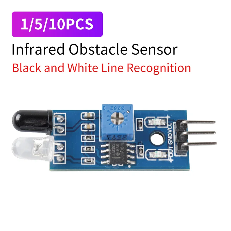 1/5/10PCS IR Obstacle Avoidance Sensor for Arduino Robot Car, Adjustable 2-30cm, 3-Wire Photoelectric, 3.3V-5V, MH-B