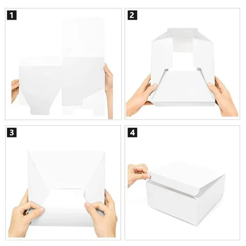 12Pcs 20x20x10cm Gift Box White Kraft Handmade Candy Chocolate Cookie Storage Box Wedding Souvenirs Wrap Boxes Party Supplies